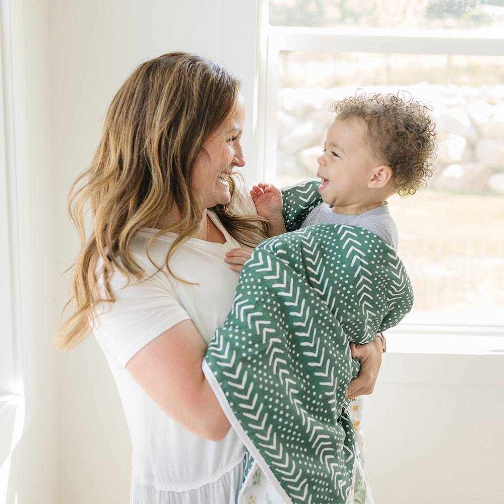 Forest Friends + Mudcloth Snuggle Blanket - Snuggle Blanket - Bebe au Lait