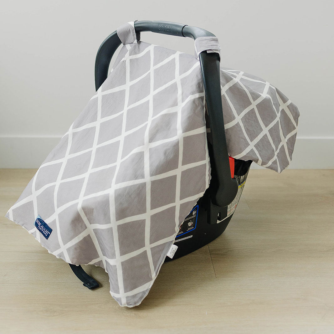 Minky Car Seat Cover Cool Grey - Minky Car Seat Cover - Bebe au Lait