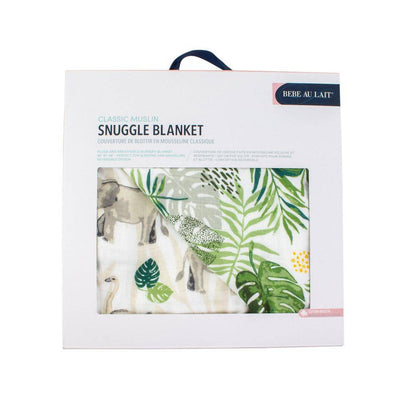 Jungle + Rainforest Classic Muslin Snuggle Blanket - Snuggle Blanket - Bebe au Lait