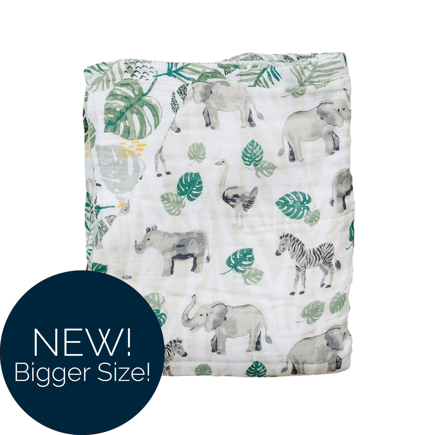 Jungle + Rainforest Classic Muslin Super Snuggle Blanket - Super Snuggle Blanket - Bebe au Lait
