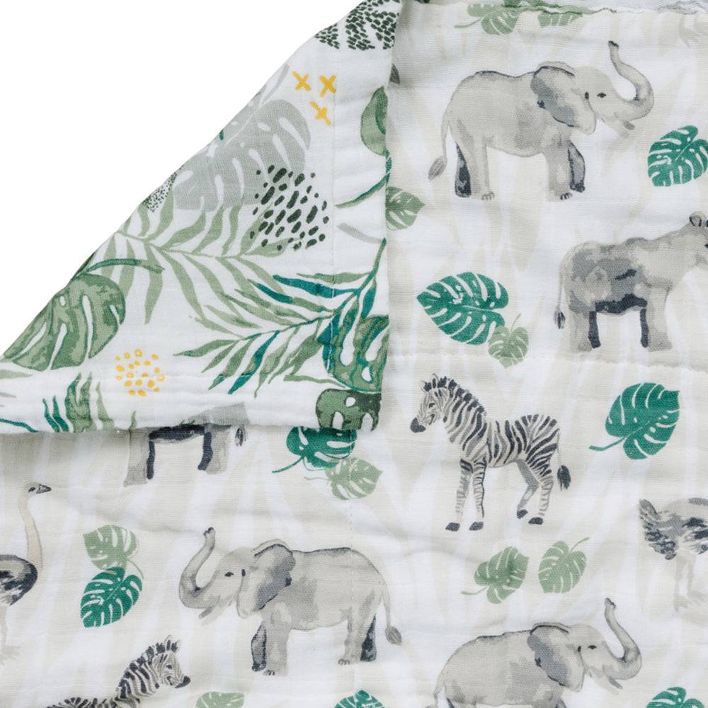 Jungle + Rainforest Classic Muslin Super Snuggle Blanket - Super Snuggle Blanket - Bebe au Lait
