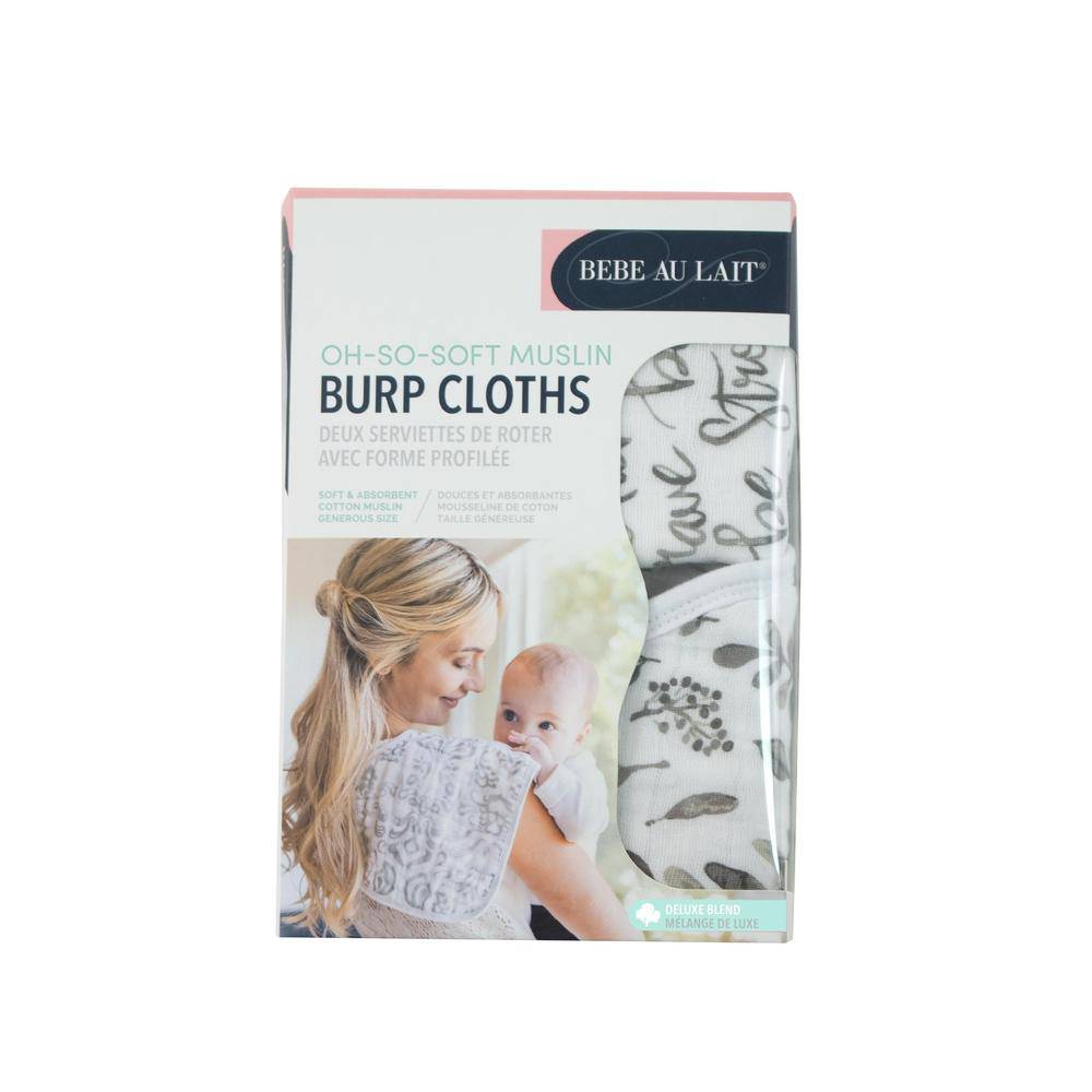 Just Be + Leaves Muslin Burp Cloths - Burp Cloths - Bebe au Lait