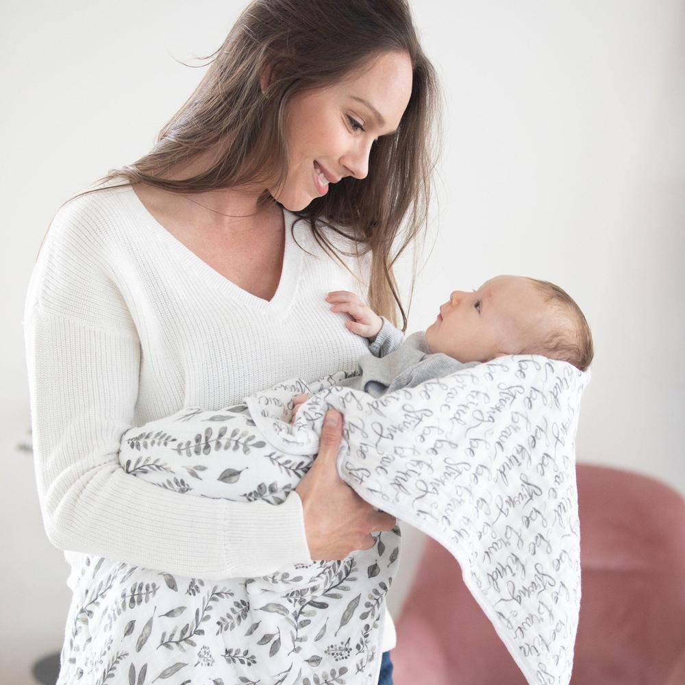 Just Be + Leaves Snuggle Blanket - Snuggle Blanket - Bebe au Lait