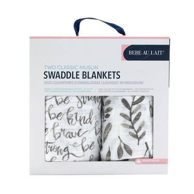 Just Be + Leaves Swaddle Blanket Set - Swaddle Blanket - Bebe au Lait