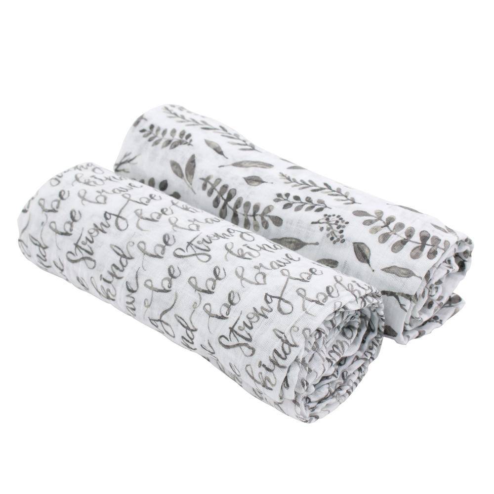 Just Be + Leaves Swaddle Blanket Set - Swaddle Blanket - Bebe au Lait