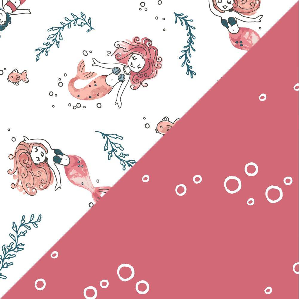 Mermaid + Bubbles Oh-So-Soft Muslin Burp Cloths - Burp Cloths - Bebe au Lait