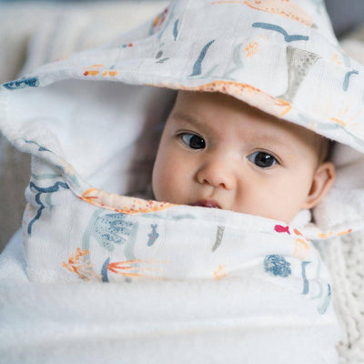 Narwhal Baby Hooded Towel - Hooded Towel - Bebe au Lait