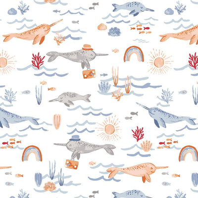 Narwhal Crib Sheet - Crib Sheet - Bebe au Lait