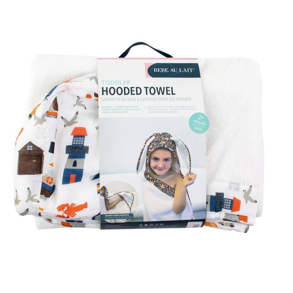 Nautical Toddler Hooded Towel - Hooded Towel - Bebe au Lait