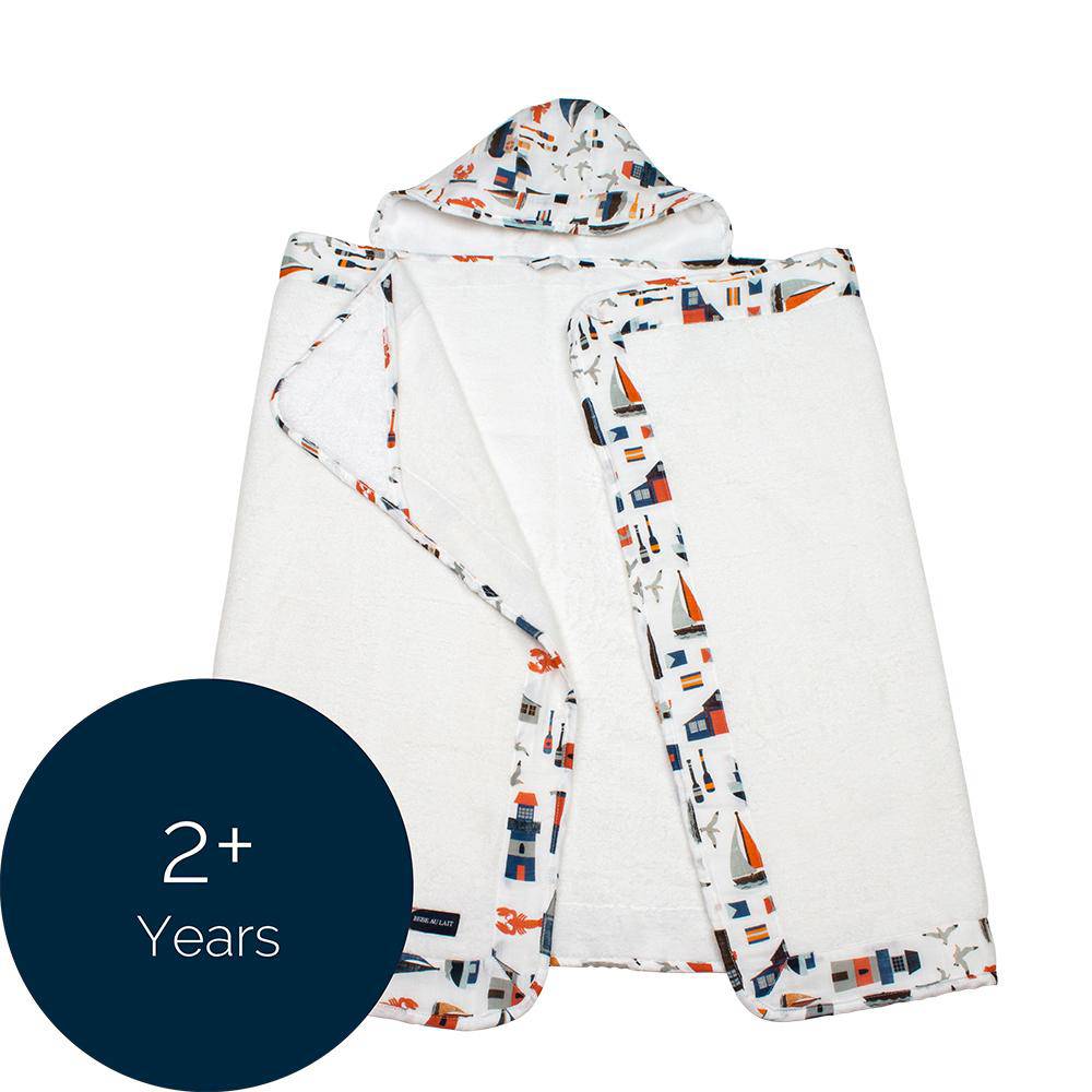 Nautical Toddler Hooded Towel - Hooded Towel - Bebe au Lait