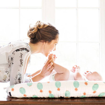 Oahu Muslin Changing Pad Cover - Sale Item - Bebe au Lait