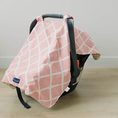 Minky Car Seat Cover Think Pink - Minky Car Seat Cover - Bebe au Lait