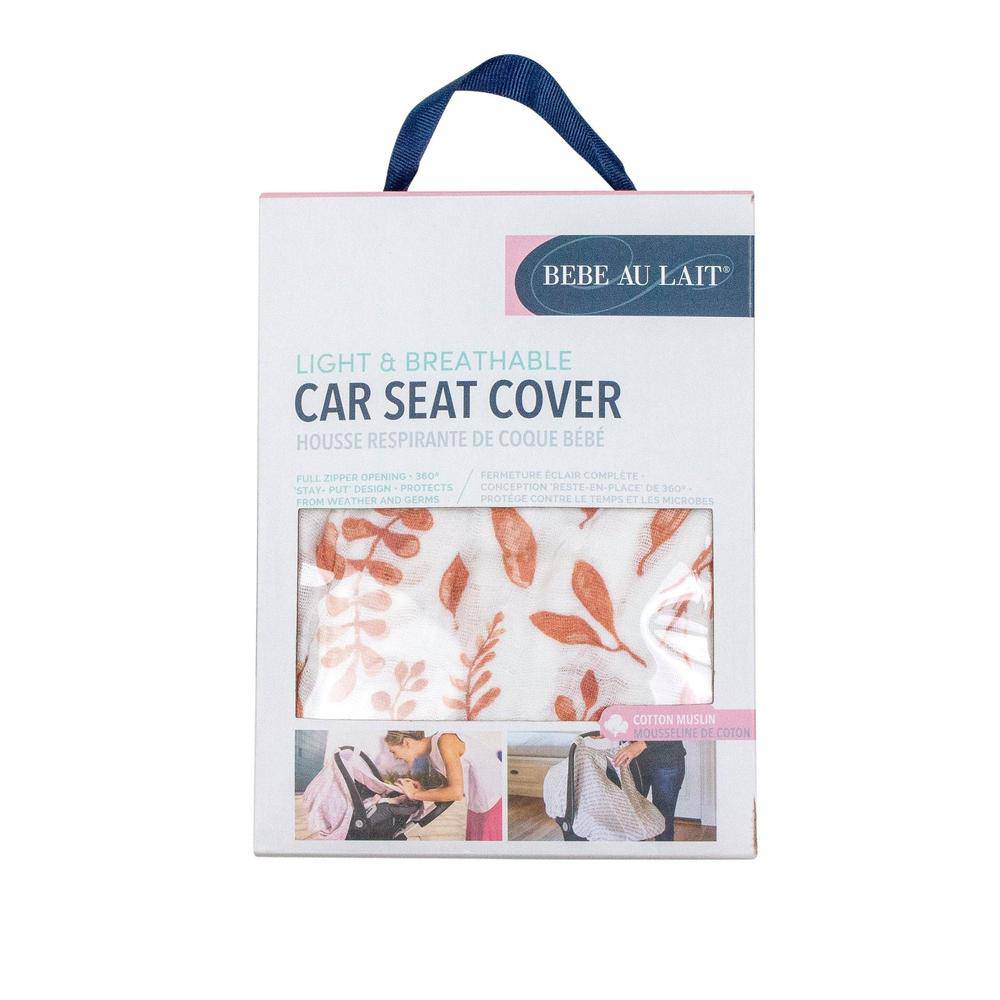 Pink Leaves Car Seat Cover - Car Seat Cover - Bebe au Lait