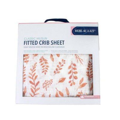 Pink Leaves Crib Sheet - Crib Sheet - Bebe au Lait