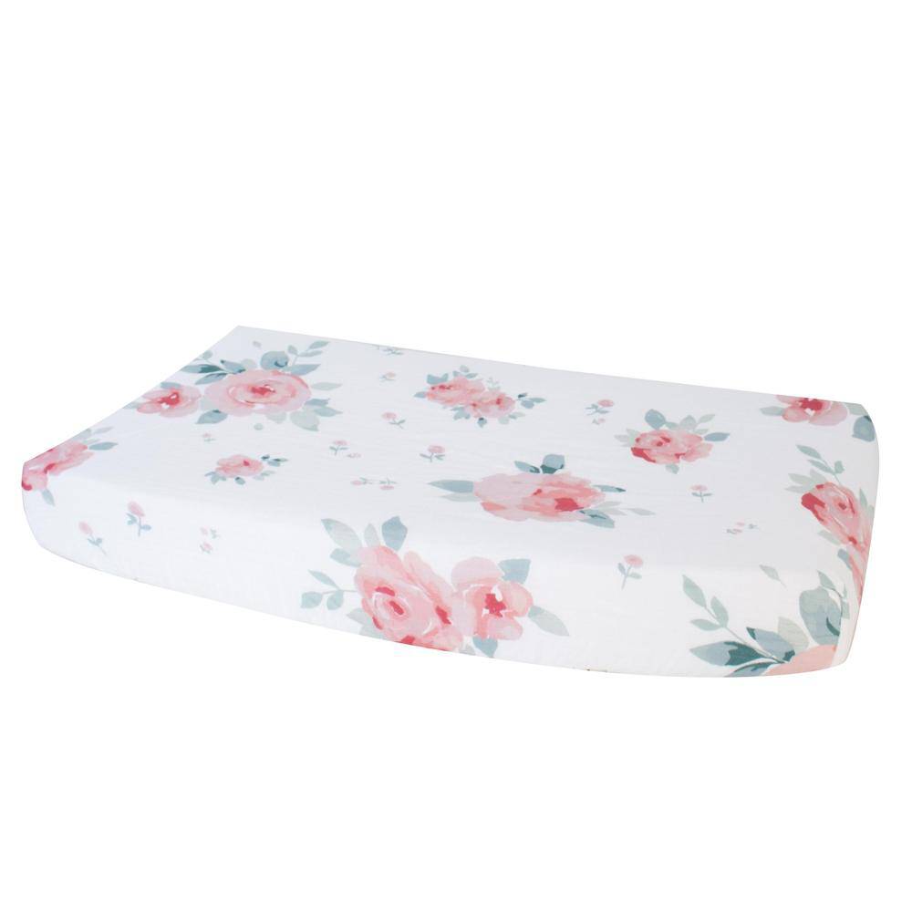 Rosy Oh-So-Soft Muslin Changing Pad Cover - Changing Pad Cover - Bebe au Lait
