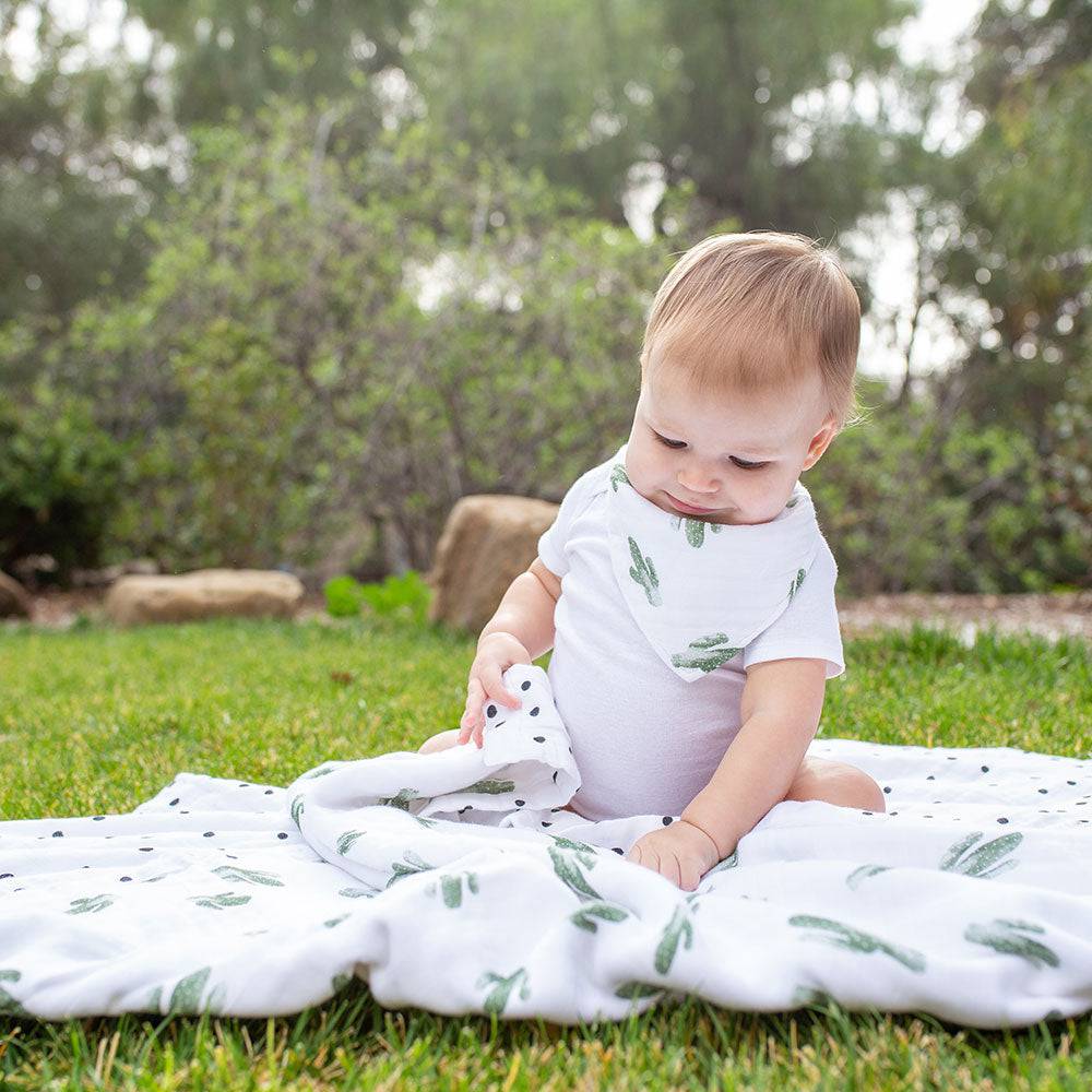 Saguaro + Dottie Oh-So-Soft Muslin Snuggle Blanket - Snuggle Blanket - Bebe au Lait