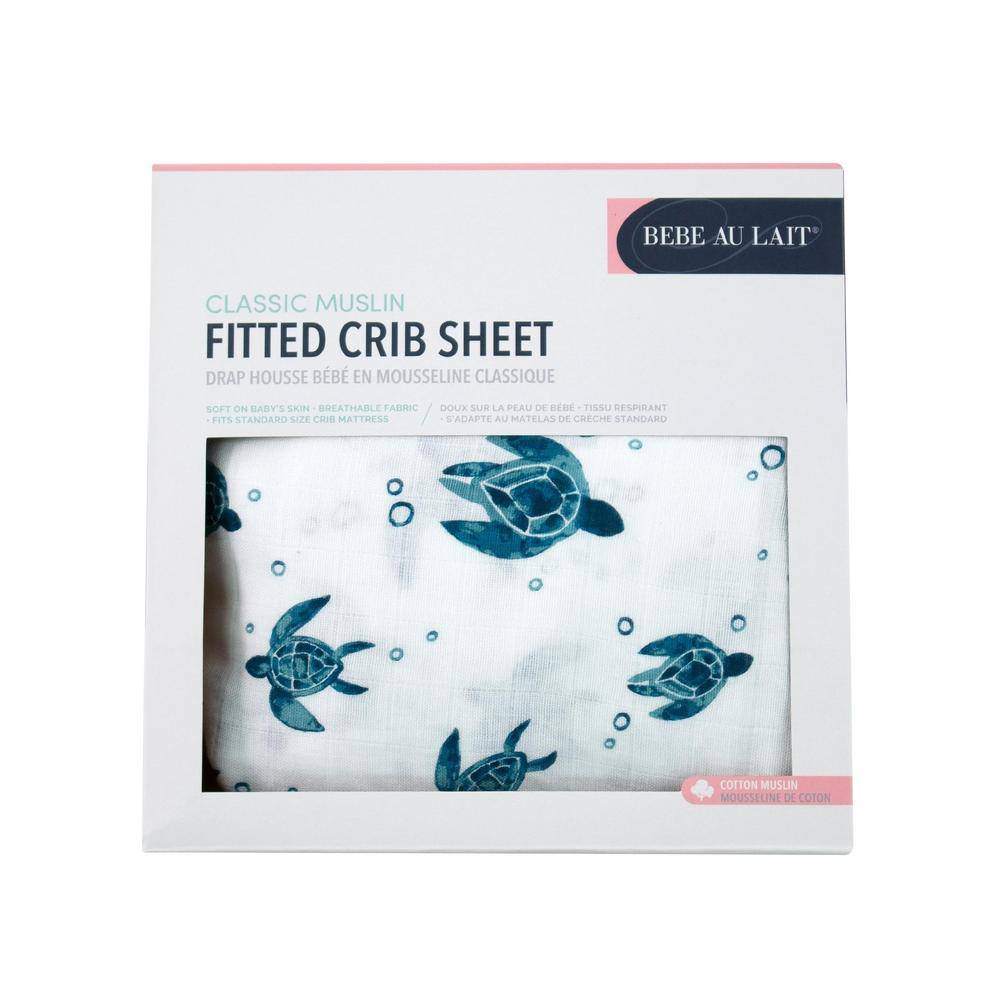 Sea Turtles Oh-So-Soft Muslin Crib Sheet - Crib Sheet - Bebe au Lait