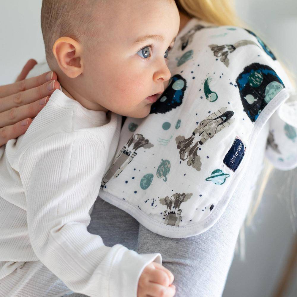 Space + Galaxy Oh-So-Soft Muslin Burp Cloths - Burp Cloths - Bebe au Lait