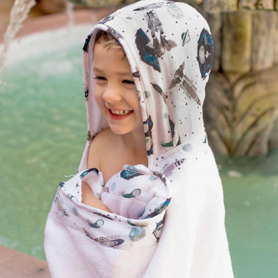 Space Toddler Hooded Towel - Hooded Towel - Bebe au Lait