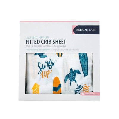 Surf Oh-So-Soft Muslin Crib Sheet - Crib Sheet - Bebe au Lait