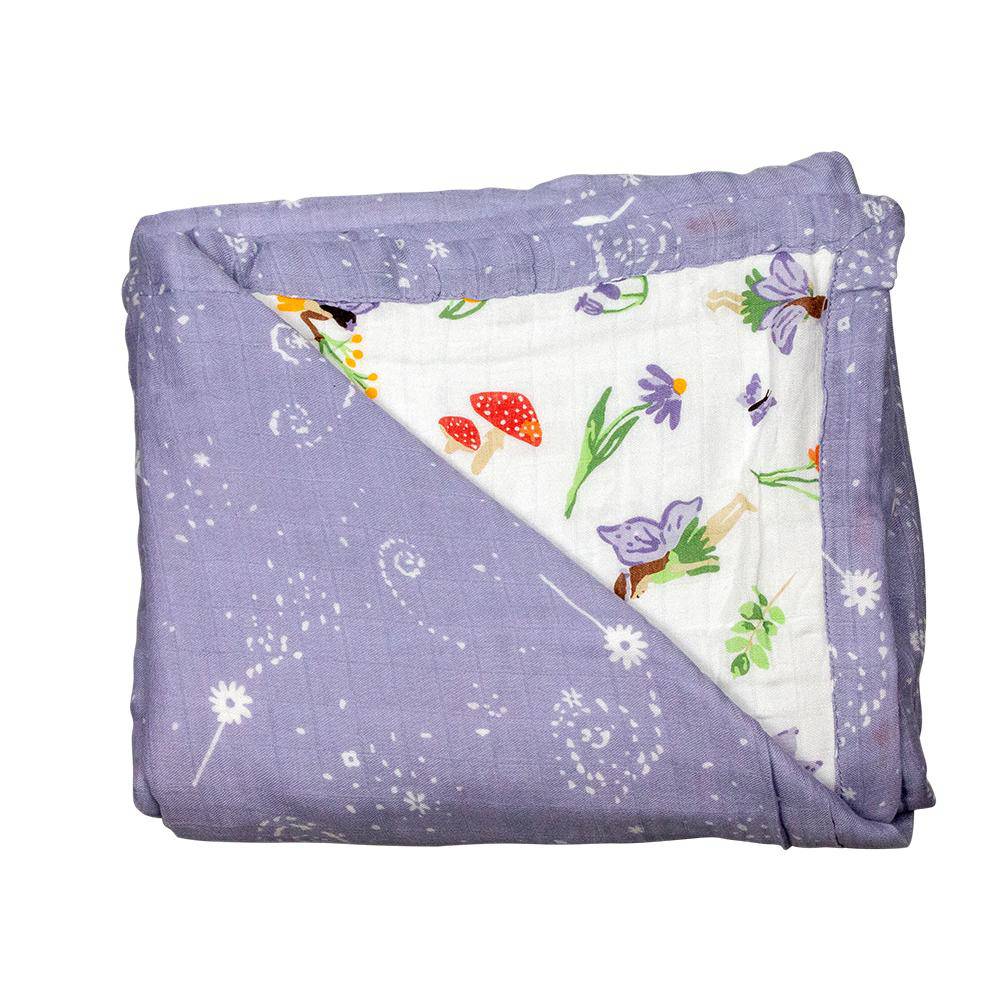 Woodland Fairy + Fairy Dust Oh-So-Soft Muslin Snuggle Blanket - Snuggle Blanket - Bebe au Lait
