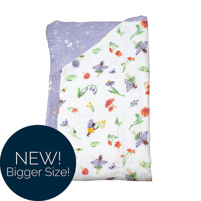 Woodland Fairy + Fairy Dust Oh-So-Soft Muslin Super Snuggle Blanket - Super Snuggle Blanket - Bebe au Lait