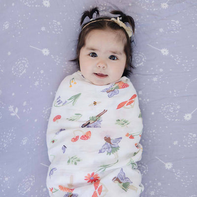 Woodland Fairy + Fairy Dust Oh-So-Soft Muslin Swaddle Blanket Set - Swaddle Blanket - Bebe au Lait