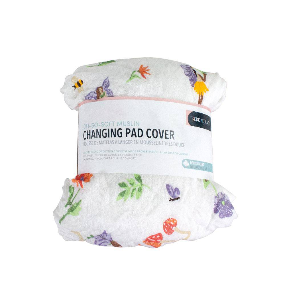 Woodland Fairy Oh-So-Soft Muslin Changing Pad Cover - Changing Pad Cover - Bebe au Lait