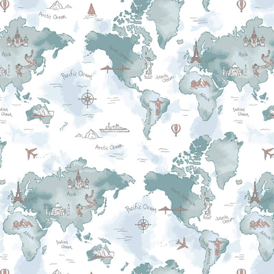 World Map Oh-So-Soft Muslin Crib Sheet - Crib Sheet - Bebe au Lait