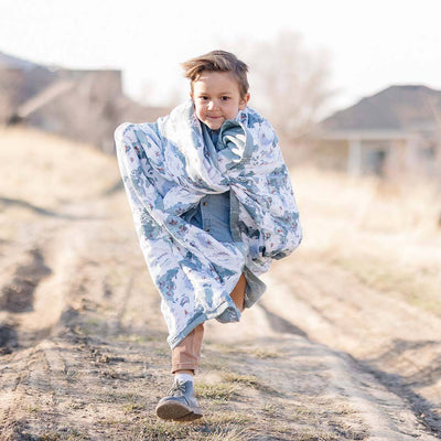 World Map + Someday Oh-So-Soft Muslin Super Snuggle Blanket - Super Snuggle Blanket - Bebe au Lait